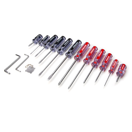 STEELMAN 16-Piece Clear Handle Slotted and Phillips Head Screwdriver Set 42051